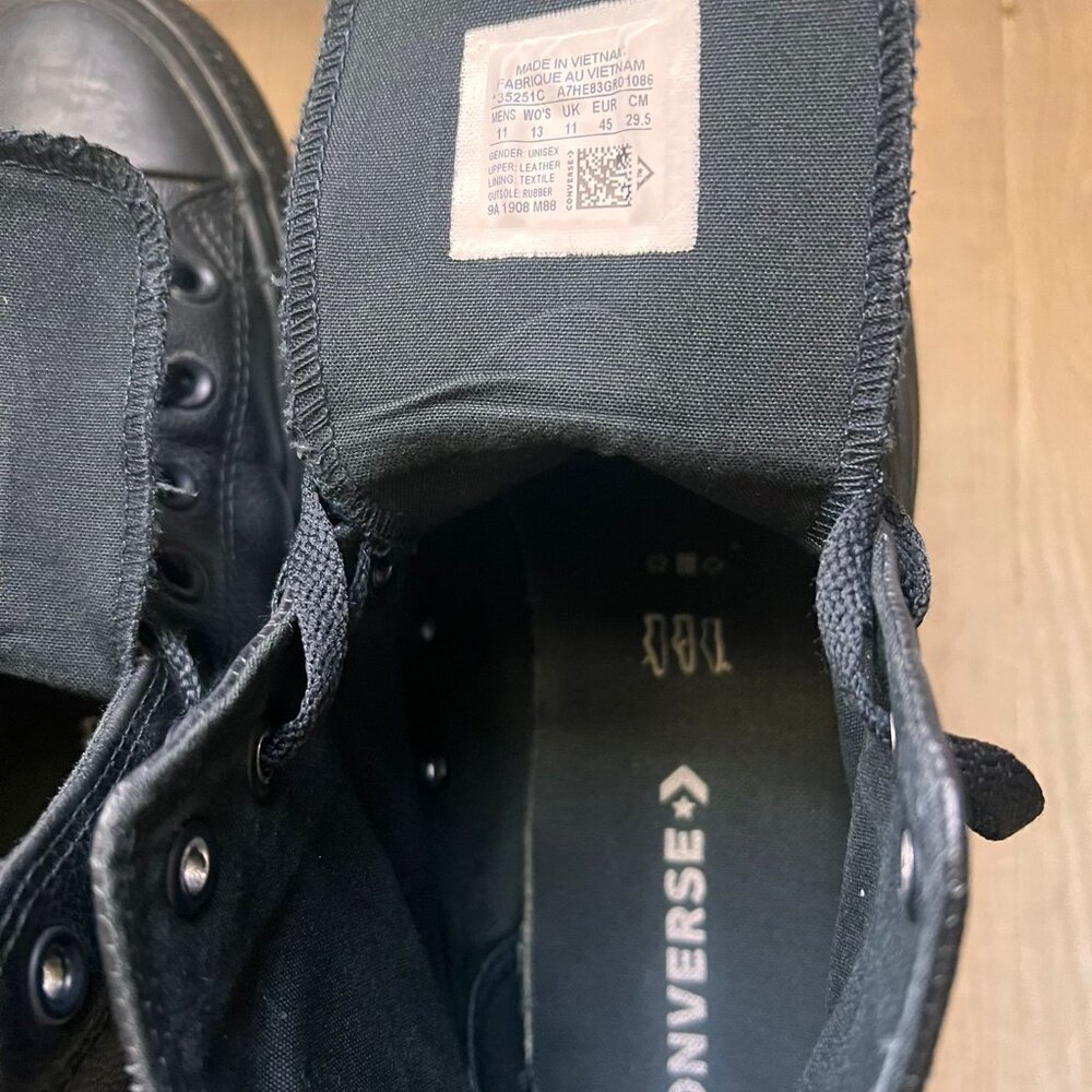 All Leather [Hi-top] Converse (blacked out)